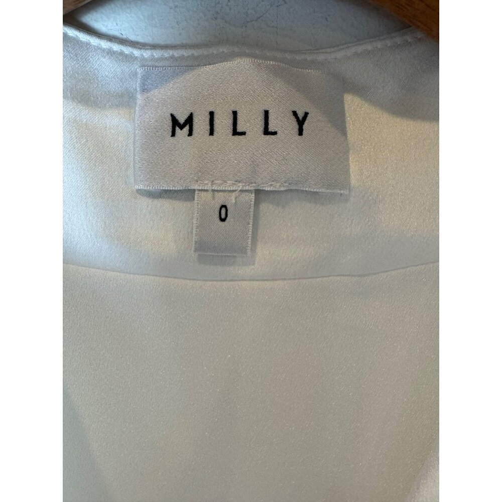 Milly Dress Women‎ 0 White Satin Sleeveless Cowl Neck Nia Mini Bridal Party - Picture 10 of 13